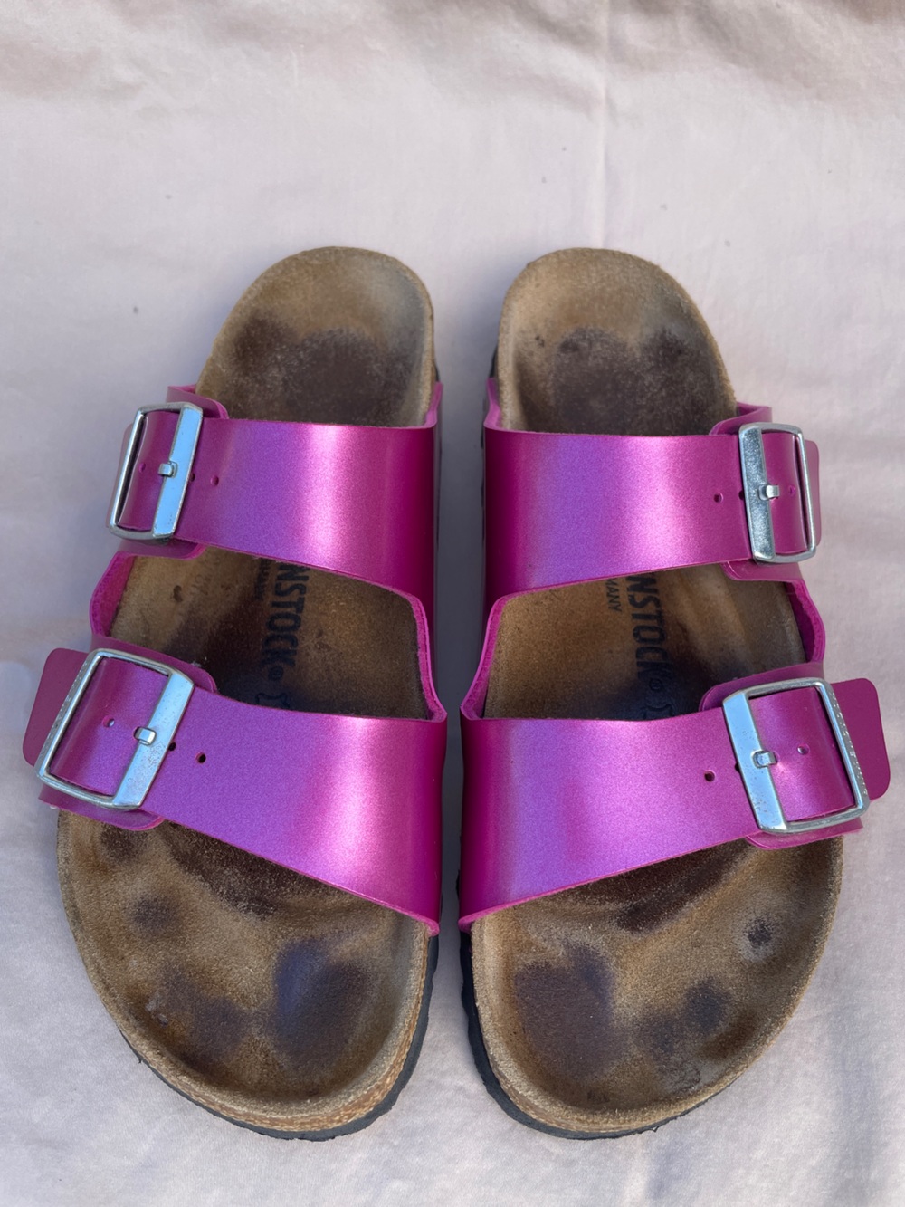 Birkenstock Double Strap Slide Sandals, Women’s Size 40, Pink